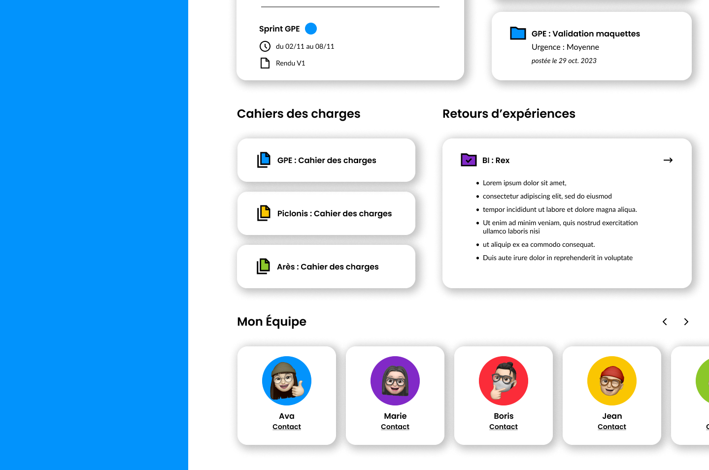 page d'accueil maquette Centralized